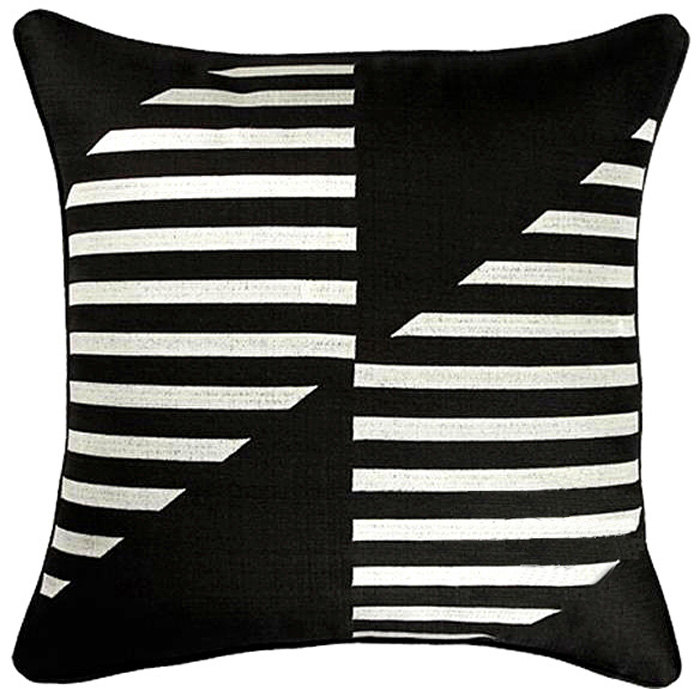 Black And White Striped Print Pillow Cushions Moroccan